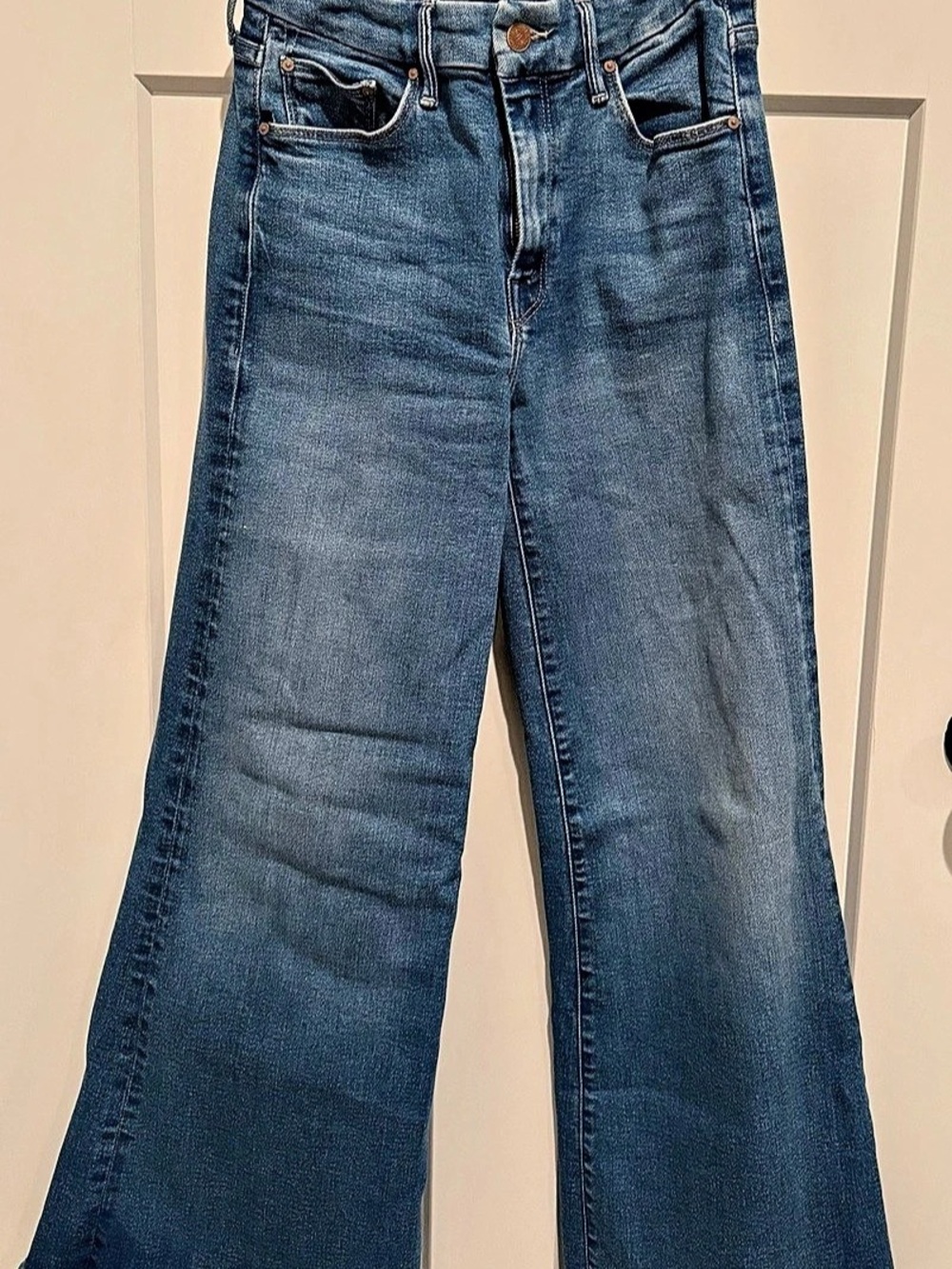 MOTHER The Roller Fray Raw Hem Flare Jeans Waist 25